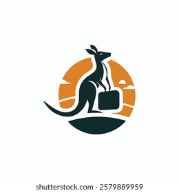 Kangaroo Travel Tourism Logo for sale.