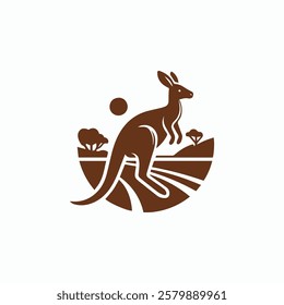 Kangaroo Travel Tourism Logo for sale.