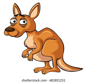 Kangaroo With Unhappy Face Illustration