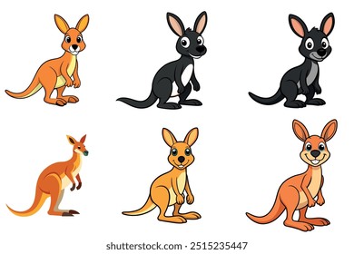 kangaroo vector art and illustration