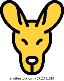 kangaroo vector color line icon