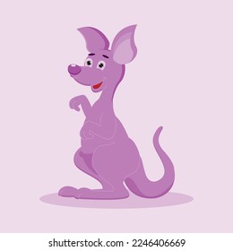 kangaroo vector with cute gradient purple color