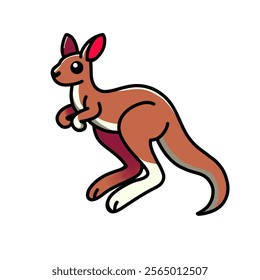 kangaroo vector design illustration, kangaroo icon, kangaroo logo, kangaroo sticker, animal design, very good as a sticker.