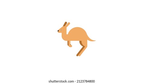 Icono plano vectorial canguro. Vector animal de color. Ilustración de emoticonos canguros aislados