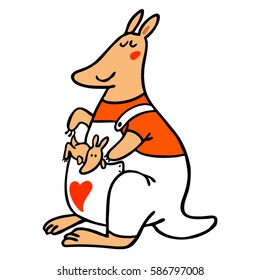 Kangaroo. Vector graphic art.
