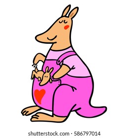 Kangaroo. Vector graphic art.