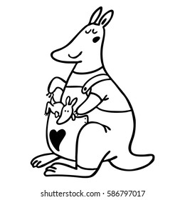 Kangaroo. Vector graphic art.