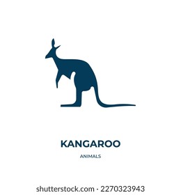 kangaroo vector icon. kangaroo, animal, crocodile filled icons from flat animals concept. Isolated black glyph icon, vector illustration symbol element for web design and mobile apps