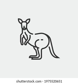  Kangaroo vector icon illustration sign