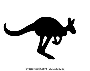 kangaroo vector illustration black and white 