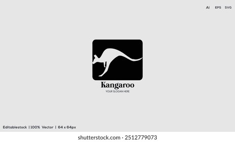 Kangaroo vector illustration logo design