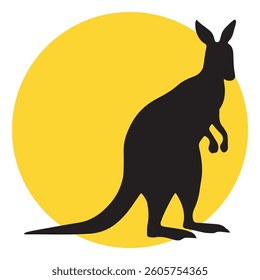 kangaroo vector illustration, Kangaroo silhouette