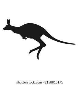 Kangaroo vector illustration with silhouette design on white background.