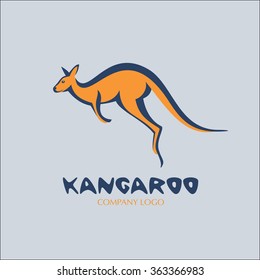 Kangaroo. Vector logo.