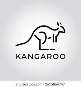 Kangaroo Vector Logo – Black Minimalist Emblem, Simple Line Art Design for Eco-Conscious Branding, Apparel, and Travel Businesses

