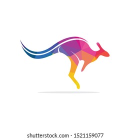 Kangaroo vector logo design. Creative kangaroo nature logo design concept.