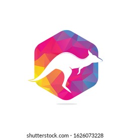 Kangaroo vector logo design. Creative kangaroo nature logo design concept.