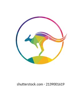 Kangaroo vector logo design. Creative kangaroo nature logo design concept.