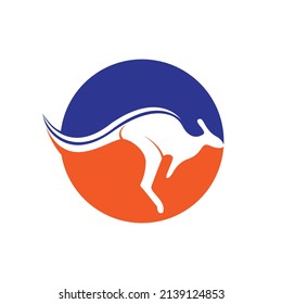 Kangaroo vector logo design. Creative kangaroo nature logo design concept.