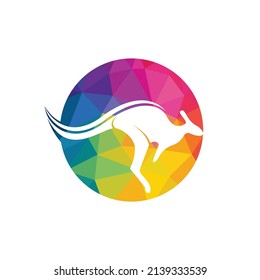 Diseño del logotipo vectorial canguro. Concepto creativo del logo de naturaleza canguro.