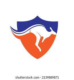 Kangaroo vector logo design. Creative kangaroo nature logo design concept.