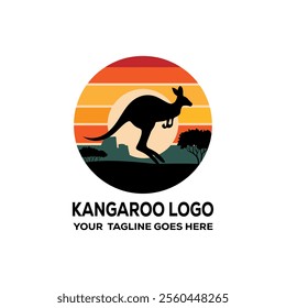 Kangaroo Vector Logo Design Template