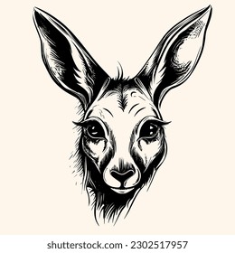 Vector canguro para logotipo o icono, imágenes prediseñadas, dibujo Elegante estilo minimalista, estilo abstracto Ilustración