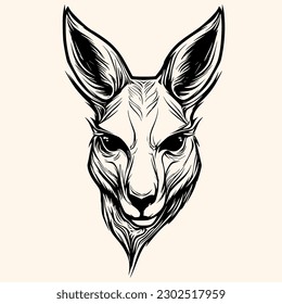 Kangaroo vector for logo or icon,clip art, drawing Elegant minimalist style,abstract style Illustration
