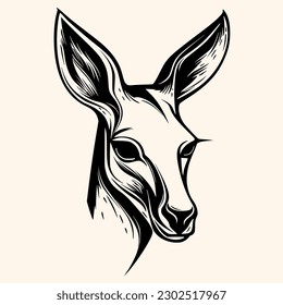 Vector canguro para logotipo o icono, imágenes prediseñadas, dibujo Elegante estilo minimalista, estilo abstracto Ilustración