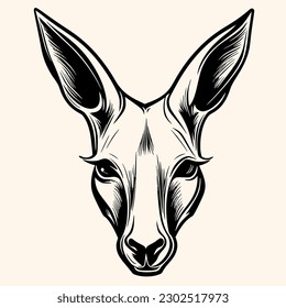 Kangaroo vector for logo or icon,clip art, drawing Elegant minimalist style,abstract style Illustration
