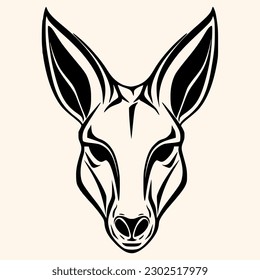 Vector canguro para logotipo o icono, imágenes prediseñadas, dibujo Elegante estilo minimalista, estilo abstracto Ilustración