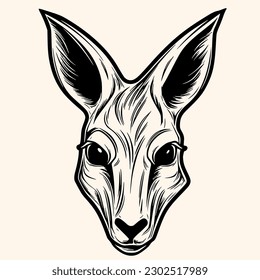 Kangaroo vector for logo or icon,clip art, drawing Elegant minimalist style,abstract style Illustration