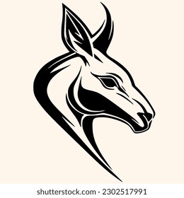 Kangaroo vector for logo or icon,clip art, drawing Elegant minimalist style,abstract style Illustration