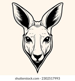 Kangaroo vector for logo or icon,clip art, drawing Elegant minimalist style,abstract style Illustration