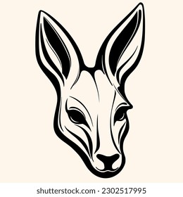 Kangaroo vector for logo or icon,clip art, drawing Elegant minimalist style,abstract style Illustration