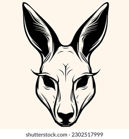Kangaroo vector for logo or icon,clip art, drawing Elegant minimalist style,abstract style Illustration