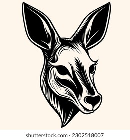 Kangaroo vector for logo or icon,clip art, drawing Elegant minimalist style,abstract style Illustration