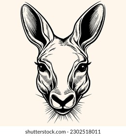 Vector canguro para logotipo o icono, imágenes prediseñadas, dibujo Elegante estilo minimalista, estilo abstracto Ilustración
