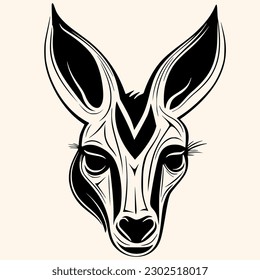 Kangaroo vector for logo or icon,clip art, drawing Elegant minimalist style,abstract style Illustration