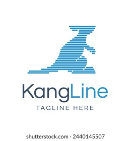 Kangaroo vector logo line art