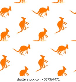 Kangaroo vector seamless pattern 