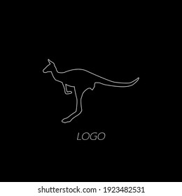 Kangaroo vector silhouette, black silhouette vector. Kangaroo silhouette clip art. Animal icon vector, Kangaroo black sign isolated. 