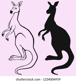 kangaroo vector silhouette isolated