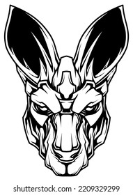 Kangaroo vector, silhouette vector, isolated illustration abstract pattern on white background