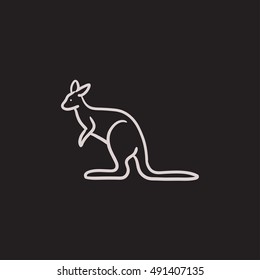 Kangaroo vector sketch icon isolated on background. Hand drawn Kangaroo icon. Kangaroo sketch icon for infographic, website or app.