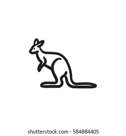 Kangaroo vector sketch icon isolated on background. Hand drawn Kangaroo icon. Kangaroo sketch icon for infographic, website or app.