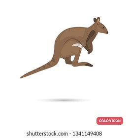 Kangaroo wallaby color flat icon for web and mobile design