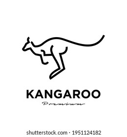 kangaroo wallaby line outline logo vector icon premium illustration