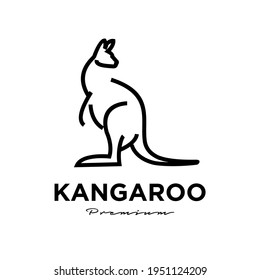 kangaroo wallaby line outline logo vector icon premium illustration