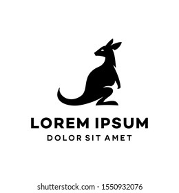 ilustración de diseño de icono de kangaroo wallaby con estilo de línea minimalista a la moda aislado en fondo blanco